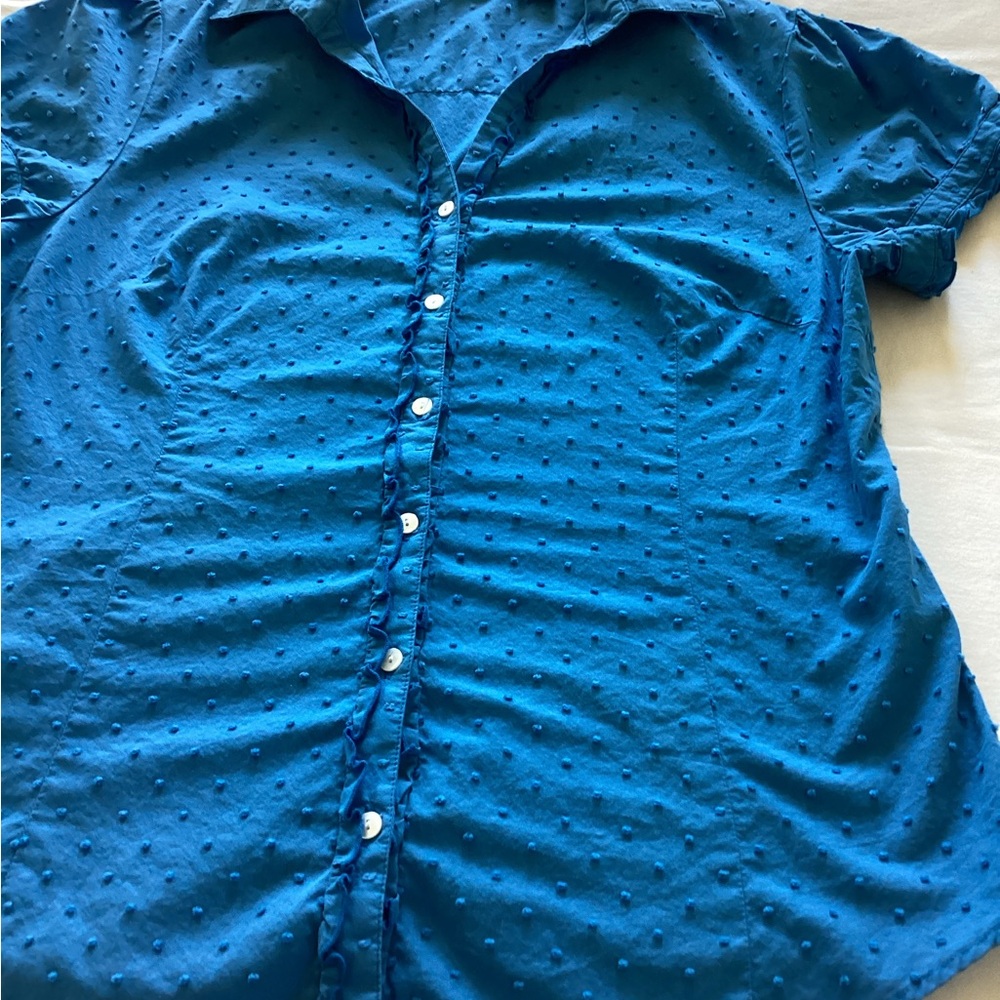 L.L. Bean‎ Swiss dot 100% cotton blouse - Picture 3 of 10